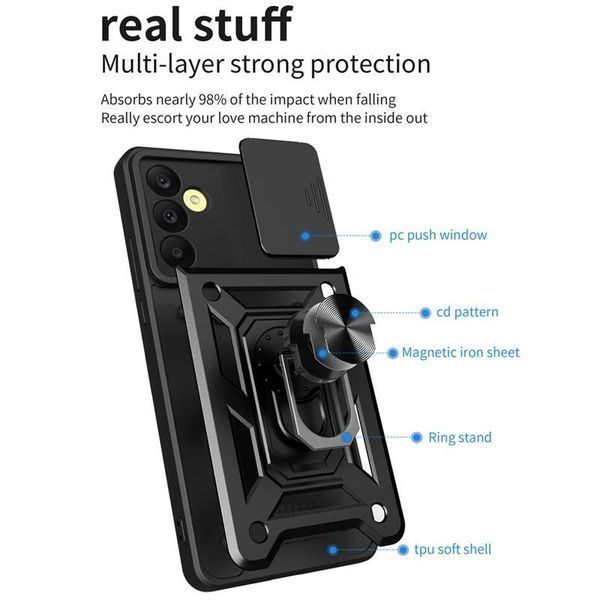 PC + TPU чохол Armor Camshield для Samsung Galaxy A35 / сріблястий 097127 фото