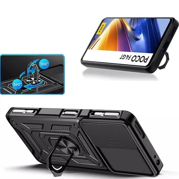 PC + TPU чохол Camshield armor на Xiaomi Poco F4 GT / синій 087397 фото