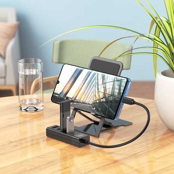 HUB переходник Hoco HB25 Easy mix 4in1 (Type-C to USB3.0+USB2.0*3) 87095 фото