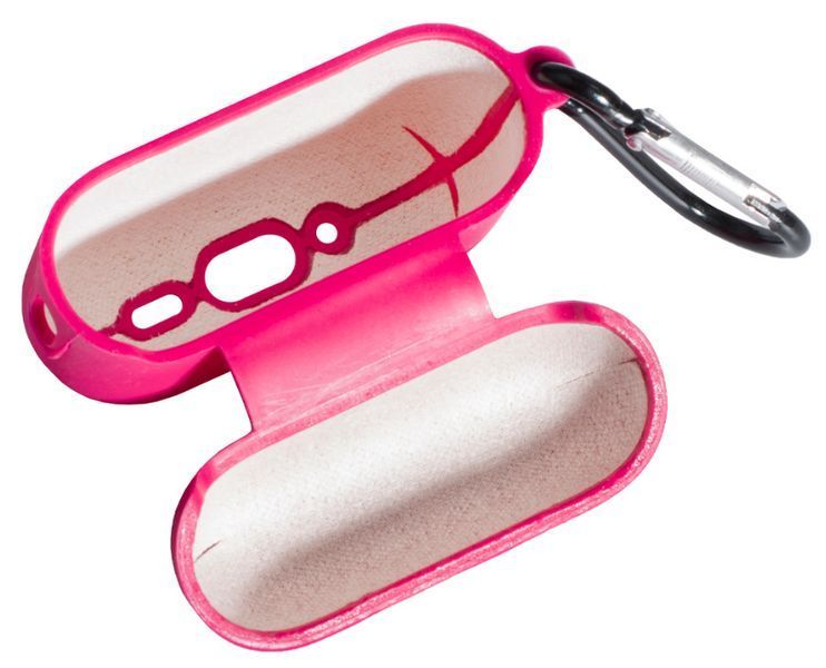 Силіконовий чохол із карабіном та мікрофіброю для AirPods Pro 3 / cherry 204164 фото