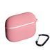 Силиконовый чехол (with fibra) с карабином для AirPods Pro 2 (на аирподс про 2) розовый 087315 фото 1
