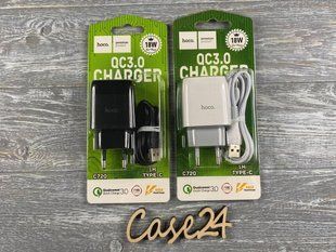 СЗУ Hoco C72Q с кабелем Type-C (QC3.0, 1USB, 18w) 1м (2 цвета) 82411 фото
