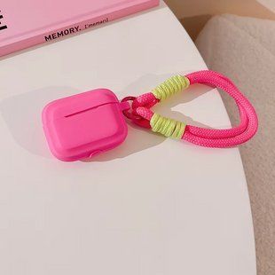 Силіконовий чохол зі шнурком для Airpods Pro 2/малиновий 098841 фото