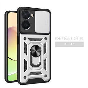 PC + TPU чехол Camshield armor для Realme C33 / серебристый 089419 фото