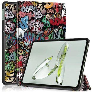 Шкіряний чохол книжка Crazy Horse для OPPO Pad Air 2 (11.4")/ Graffiti 099413 фото