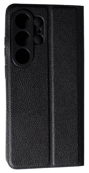 Шкіряний чохол книжка Fibra case на Samsung Galaxy S26 Ultra / чорний 204388 фото