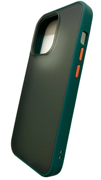 TPU чохол Matte Color Case (TPU) на iPhone 14 Pro (на айфон 14 про) темно-зелений 086443 фото