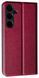 Шкіряний чохол книжка Fibra case на Samsung Galaxy S24 FE / бордовий 201404 фото 2