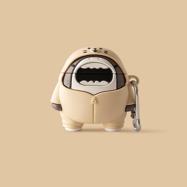 Силіконовий чохол із карабіном для AirPods 4/Bear shark 098521 фото