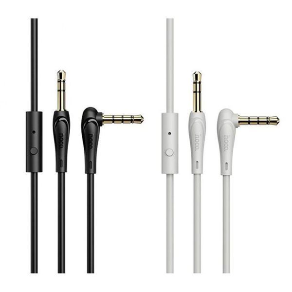 AUX кабель Hoco UPA15 With Mic (1m) черный и белый 80592 фото