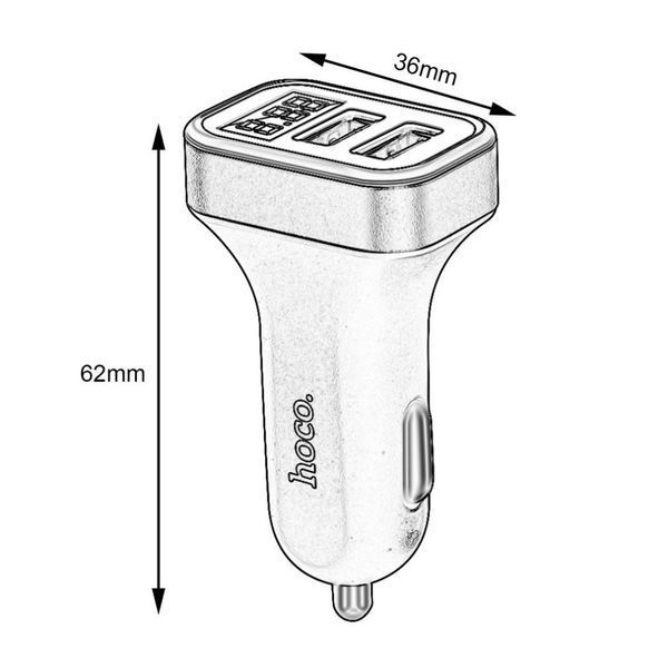 Автомобильная зарядка HOCO Z3 на 2USB (3.1A) (2 цвета) 51125 фото