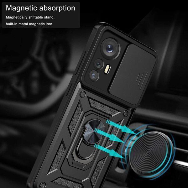 PC + TPU чохол Camshield armor для Xiaomi 12T Pro / чорний 086851 фото