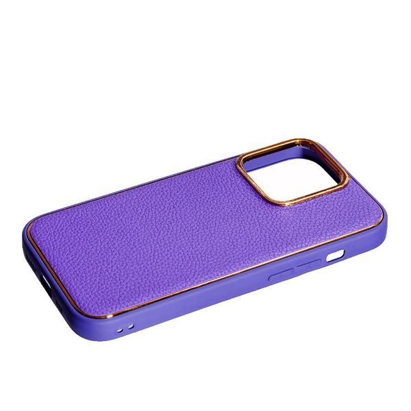 TPU чохол Leather New на iPhone 14 Pro Max (на айфон 14 про макс) фіолетовий 086701 фото