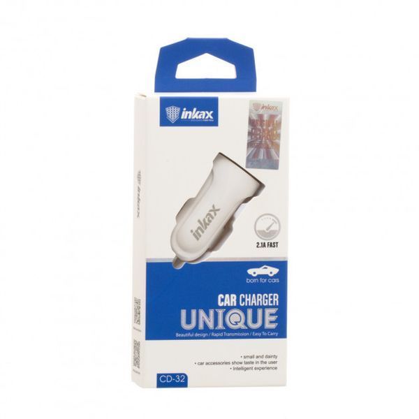 Автомобільна зарядка Inkax CD-32 на 1 USB (A 2.1) біла 51137 фото