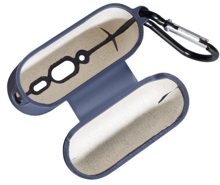 Силіконовий чохол із карабіном та мікрофіброю для AirPods Pro 3 / dark blue 204165 фото