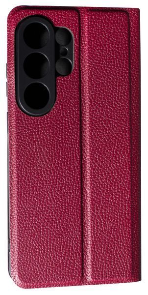 Шкіряний чохол книжка Fibra case на Samsung Galaxy S26 Ultra / бордовий 204389 фото