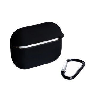 Силіконовий чохол (with fibra) з карабіном для AirPods Pro 2 (на аїрбос про 2) чорний 087317 фото