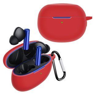 Силіконовий чохол із карабіном для Realme Buds Air 3 червоний 89674 фото