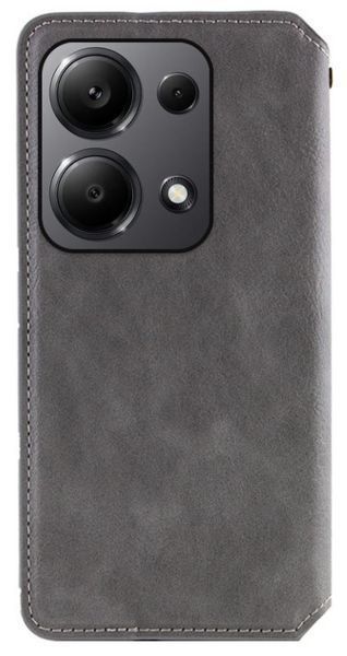 Шкіряний чохол книжка Cubic для Xiaomi Redmi Note 13 Pro (4G) / сірий 201312 фото