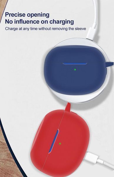 Силіконовий чохол із карабіном для Realme Buds Air 3 червоний 89674 фото