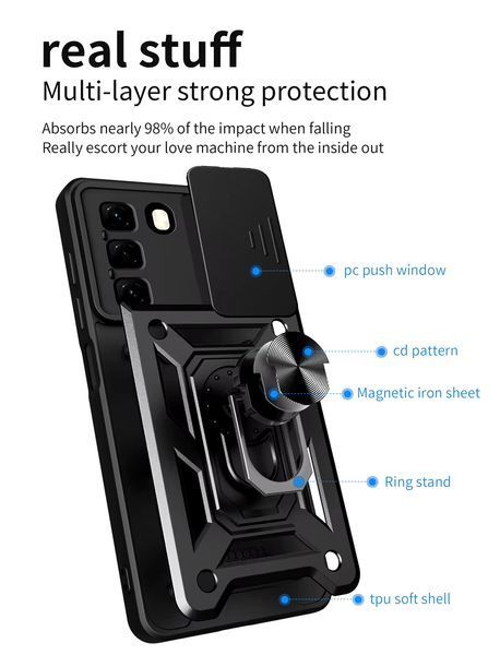 PC + TPU чохол Camshield Armor для Infinix Hot 50 4G / синій 097627 фото