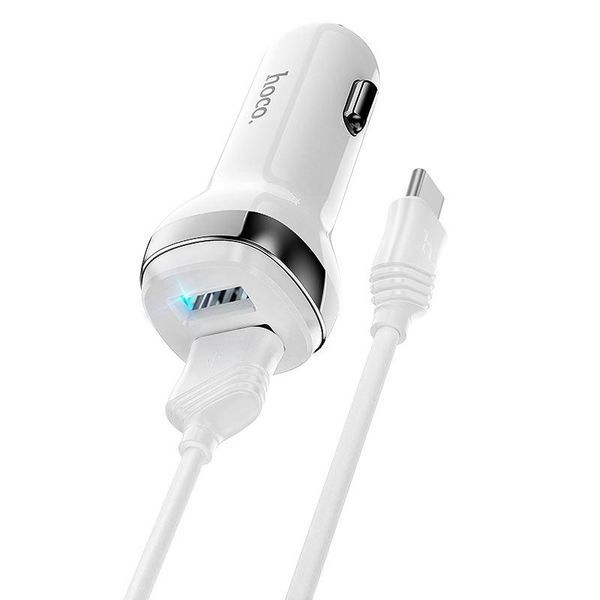 Автомобільна зарядка HOCO Z40 Superior на 2 USB (2.4 A) + Type-C (2 кольори) 87047 фото