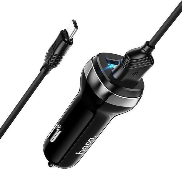 Автомобільна зарядка HOCO Z40 Superior на 2 USB (2.4 A) + Type-C (2 кольори) 87047 фото