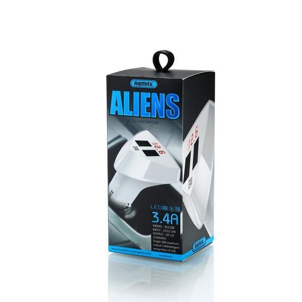 Автомобільна зарядка REMAX Aliens на 2USB (3.4 A) RCC208 LCD (2 кольори) 51117 фото
