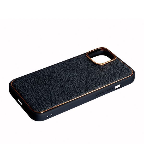 TPU чехол Leather New на iPhone 14 Pro Max (на айфон 14 про макс) черный 086702 фото