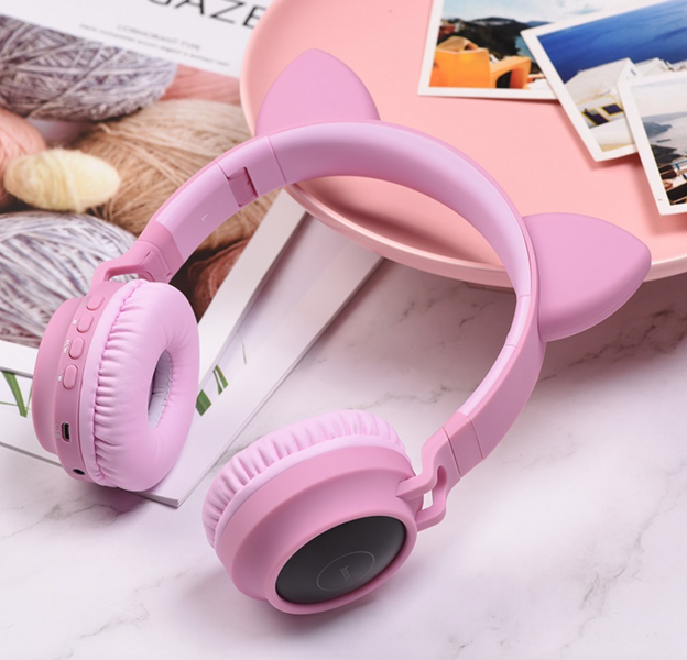 Беспроводные наушники Hoco W27 Cat Ear Bluetooth c LED подсветкой 84070 фото