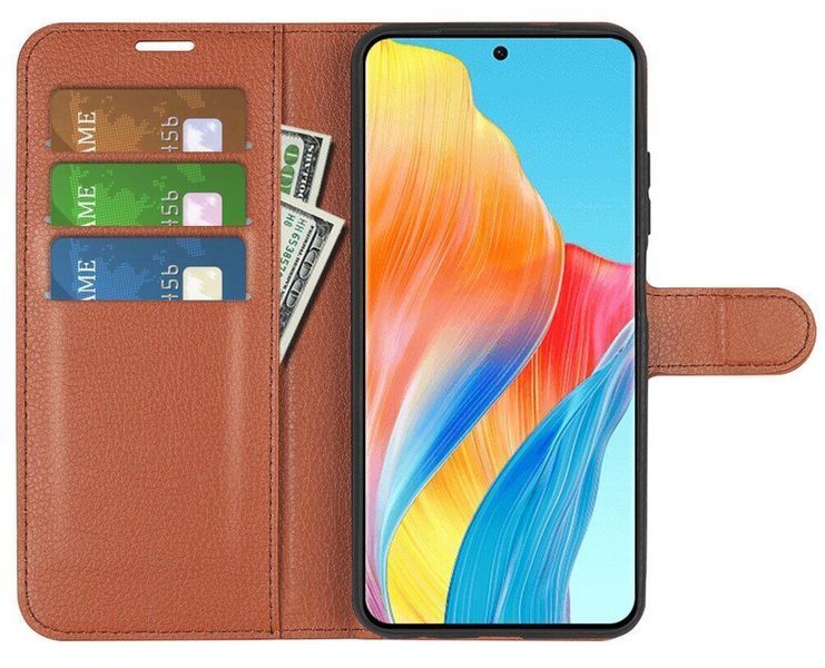 Чохол книжка Lichee для OPPO A38 коричневий 093095 фото