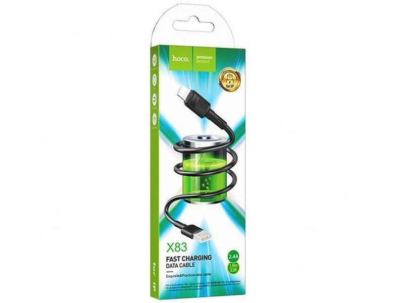 Hoco X83 Star Lightning Cable Supports (2.4A 1m) черный 86949 фото