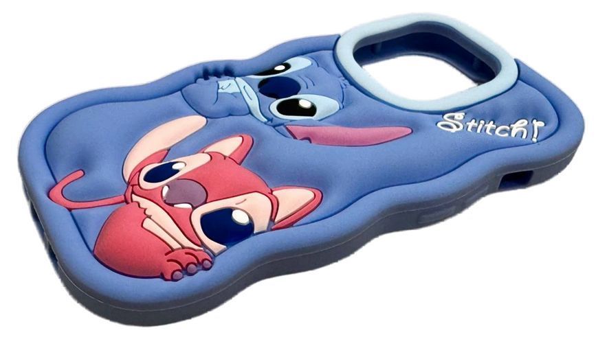 Чехол резиновый Lilo & Stitch case на iPhone 13 Pro / голубой 099356 фото