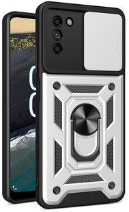 PC + TPU чехол Camshield armor для Nokia G11 серебристый 89320 фото