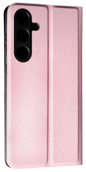 Кожаный чехол книжка Fibra case на Samsung Galaxy S24 FE / розовый 201406 фото