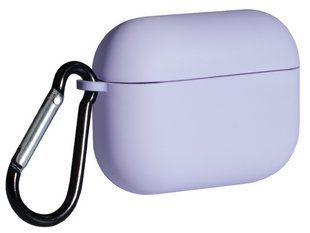 Силиконовый чехол с карабином и микрофиброй для AirPods Pro 3 / purple 204167 фото