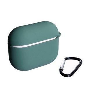 Силіконовий чохол (with fibra) з карабіном для AirPods Pro 2 (на аїрбос про 2) зелений 087318 фото