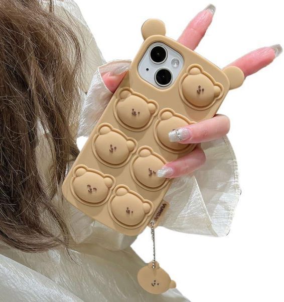 Чохол гумовий Cute Soft Bear на iPhone XR / світло-коричневий 098158 фото