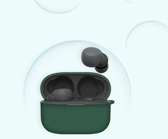 Силіконовий чохол із карабіном для Sony LinkBuds S зелений 89625 фото