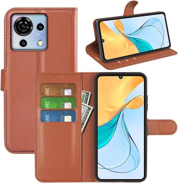 Чохол книжка Lichee для ZTE Blade V50 Vita коричневий 094926 фото