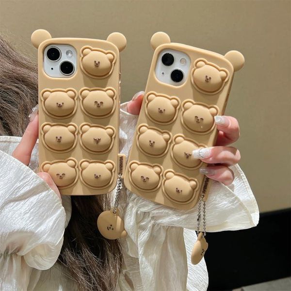 Чохол гумовий Cute Soft Bear на iPhone XR / світло-коричневий 098158 фото