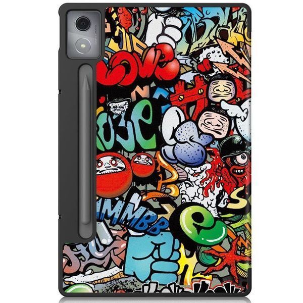 Шкіряний чохол книжка Crazy Horse на планшет Lenovo Idea Tab Pro (12.7")/graffiti 099241 фото