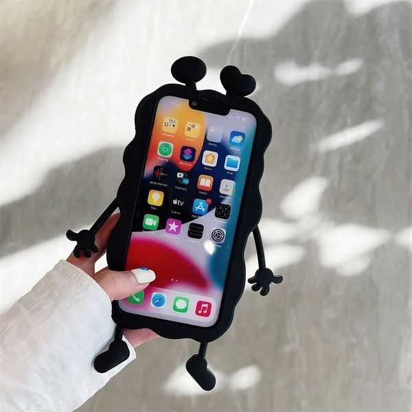Силиконовый 3D чехол Good Monster для iPhone 15 Pro Max / черный 099445 фото