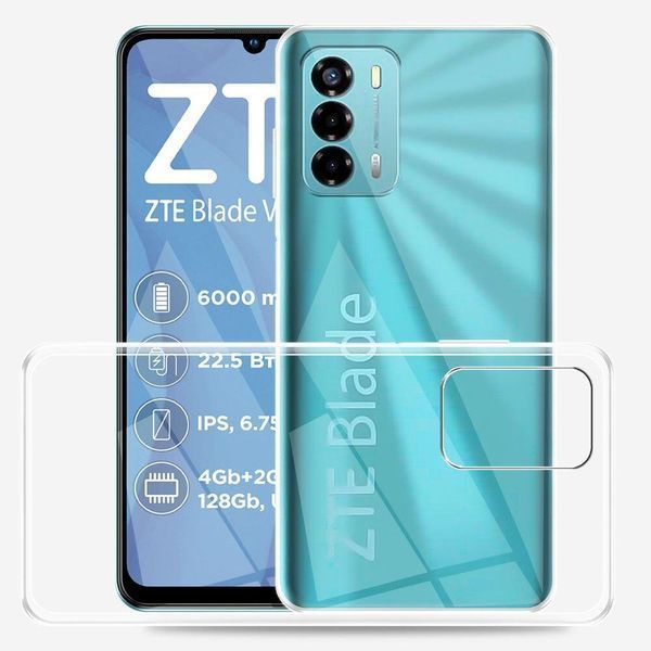 Ультратонкий чехол для ZTE Blade V40 Vita прозрачный (на зте в40 вита) 087750 фото