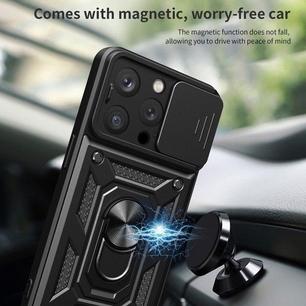 PC + TPU чохол Camshield armor для iPhone 15 Pro Max / зелений 093632 фото