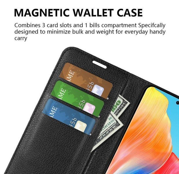 Чехол книжка Lichee для OPPO A38 черный 093096 фото