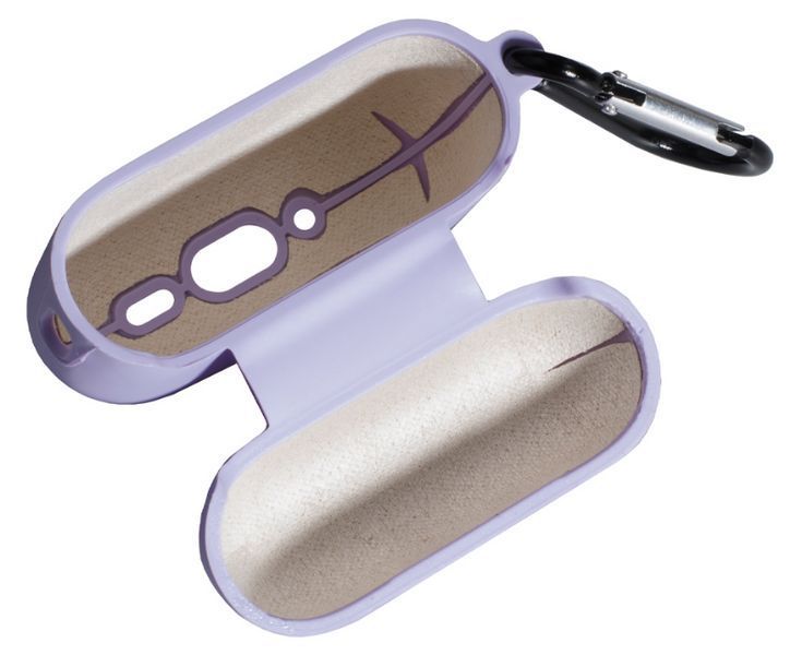 Силиконовый чехол с карабином и микрофиброй для AirPods Pro 3 / purple 204167 фото