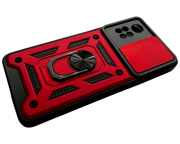 PC + TPU чехол Camshield armor для Poco X4 Pro 5G (на поко х4 про) красный 086101 фото