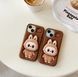 Резиновый 3D чехол Labubu для iPhone 12 Pro / коричневый 202639 фото 5