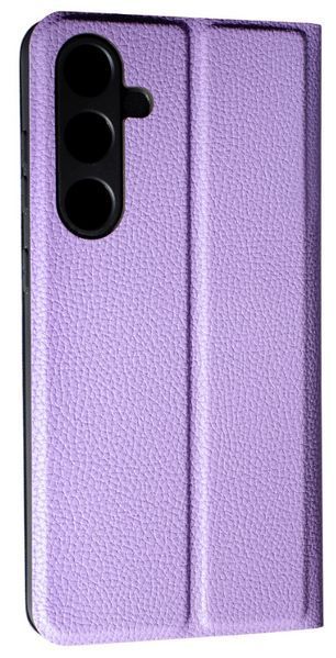 Кожаный чехол книжка Fibra case на Samsung Galaxy S24 FE / фиолетовый 201407 фото
